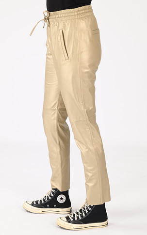 Pantalon jogpant cuir bronze