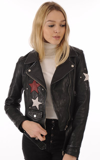 Blouson Perfecto Noir Etoilé