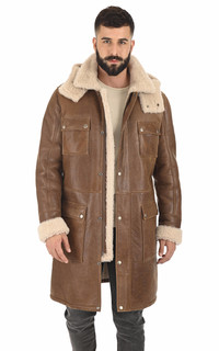 Manteau agneau vieilli marron