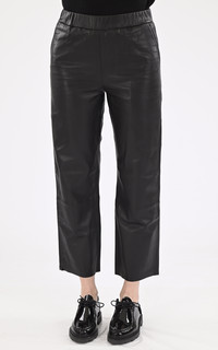 Pantalon large Sarah agneau noir
