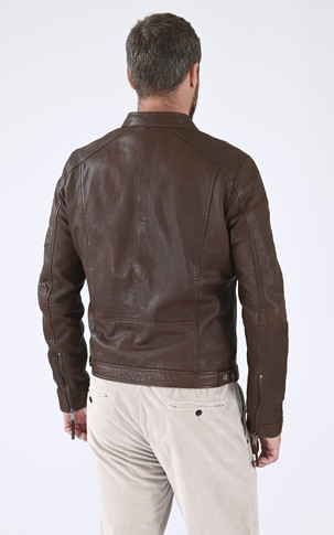 Blouson agneau marron clair