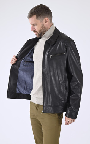 Blouson cuir confort noir