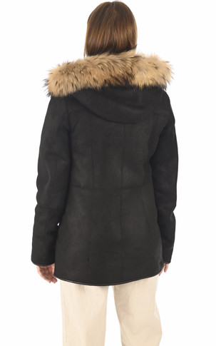 Veste réversible agneau noir