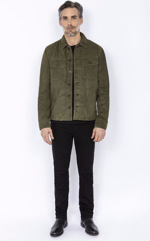 Veste cuir velours LCBRONXS Kaki