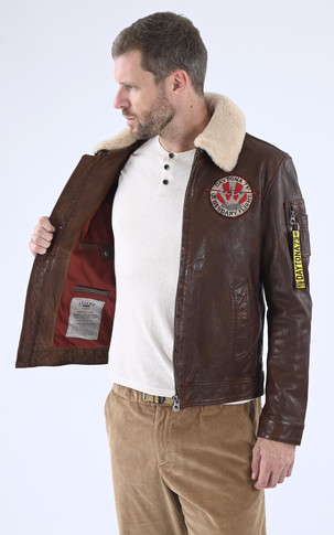 Blouson pilote Waterford cognac