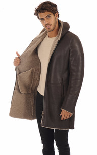 Manteau mouton marron fonc La Canadienne La Canadienne Manteaux Peau Lain e Marron