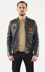 Blouson cuir Wartburg Short blue