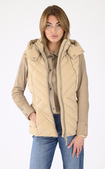 Doudoune sans manches cintrée HOSHI beige