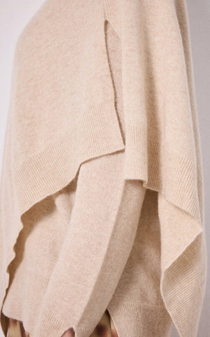 Poncho cachemire beige