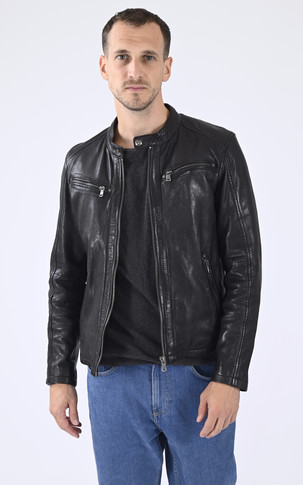 Blouson cuir Gafino Black