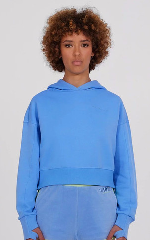 Sweat capuche coton Arlette bleu ciel