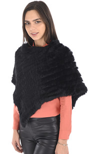 la canadienne Poncho en lapin noir