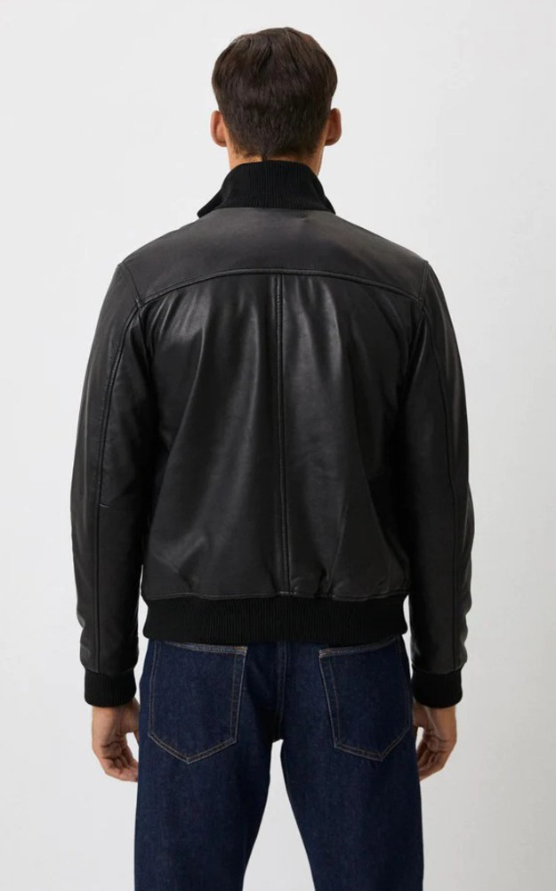 Blouson cuir Paros noir Serge Pariente