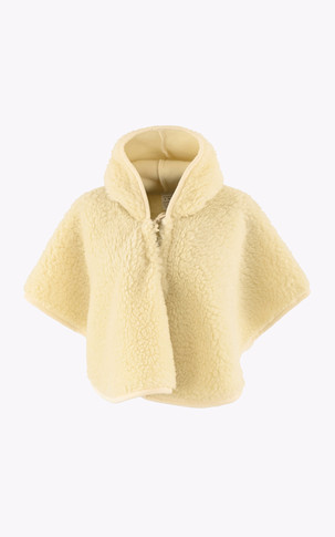 Poncho laine mouton enfant beige