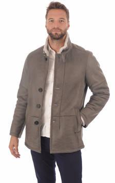 Veste peau lainé grise entrefino Veste peau lainé grise entrefino