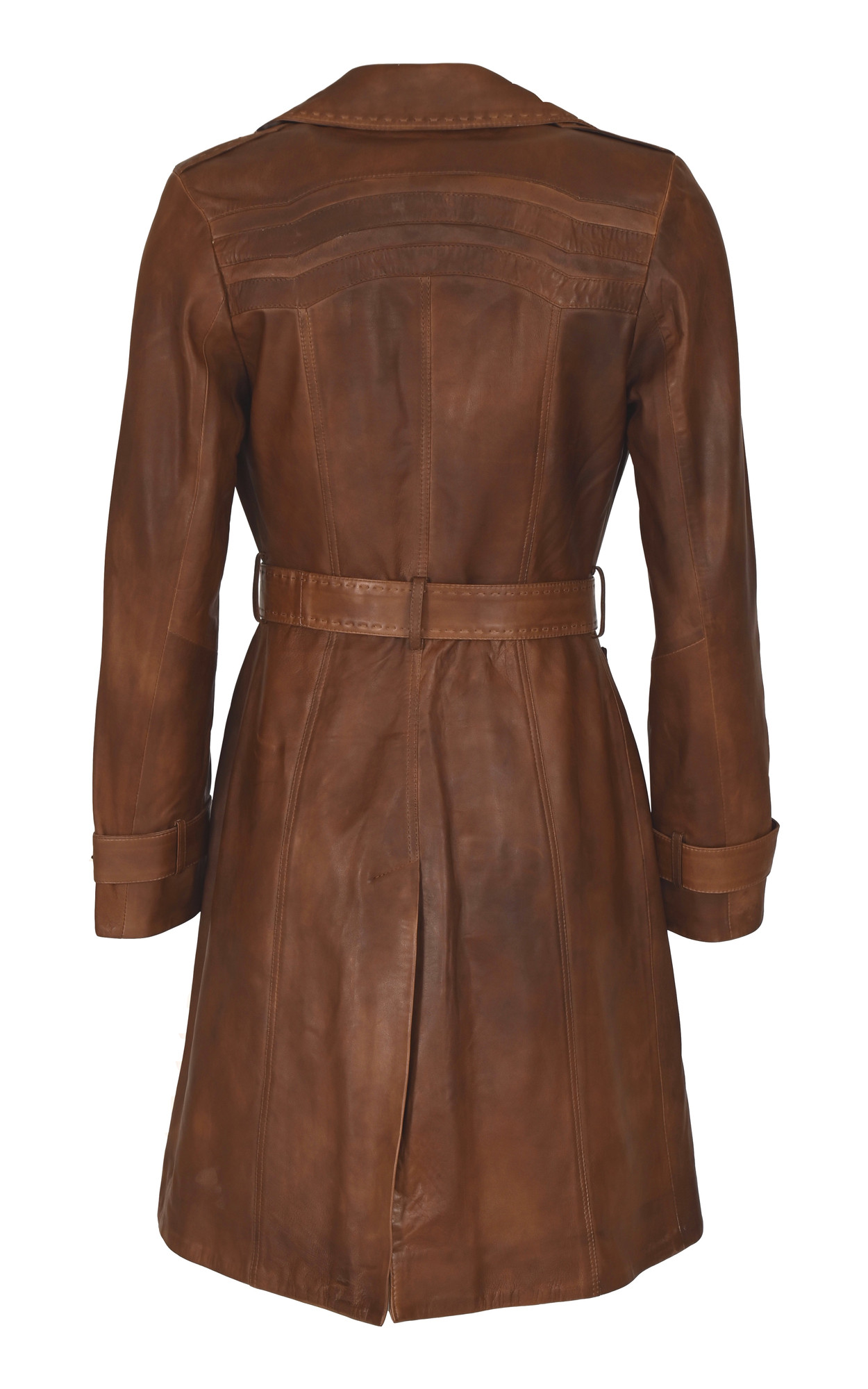 Trench cuir marron femme sale