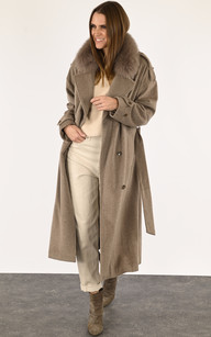 Manteau long cachemire femme sale