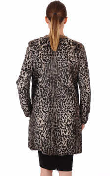 Manteau lapin style léopard