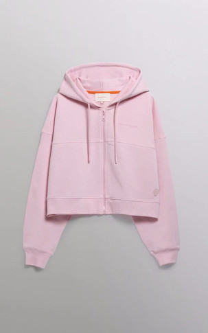 Sweat zippé coton Amina rose