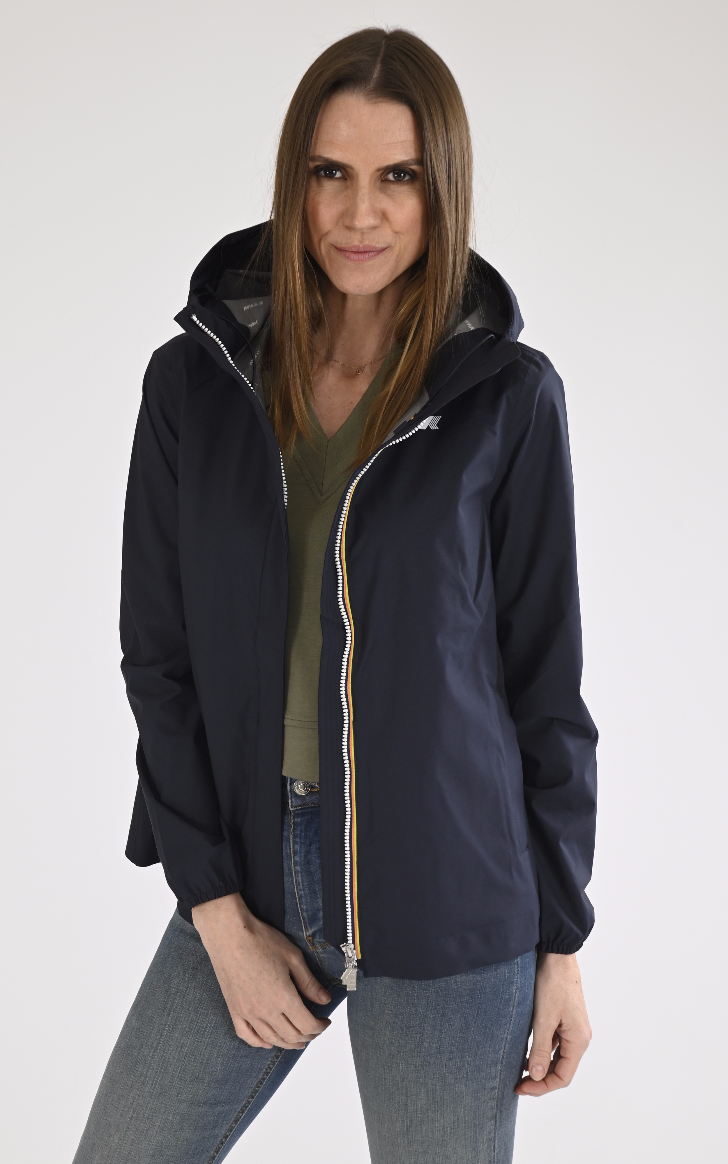 Coupe-vent Marguerite Stretch Dot bleu marine K-Way