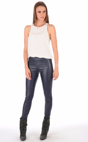 Legging agneau stretch bleu