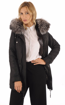 Parka Fourrure BELLEVILLE Noire Parka Fourrure BELLEVILLE Noire