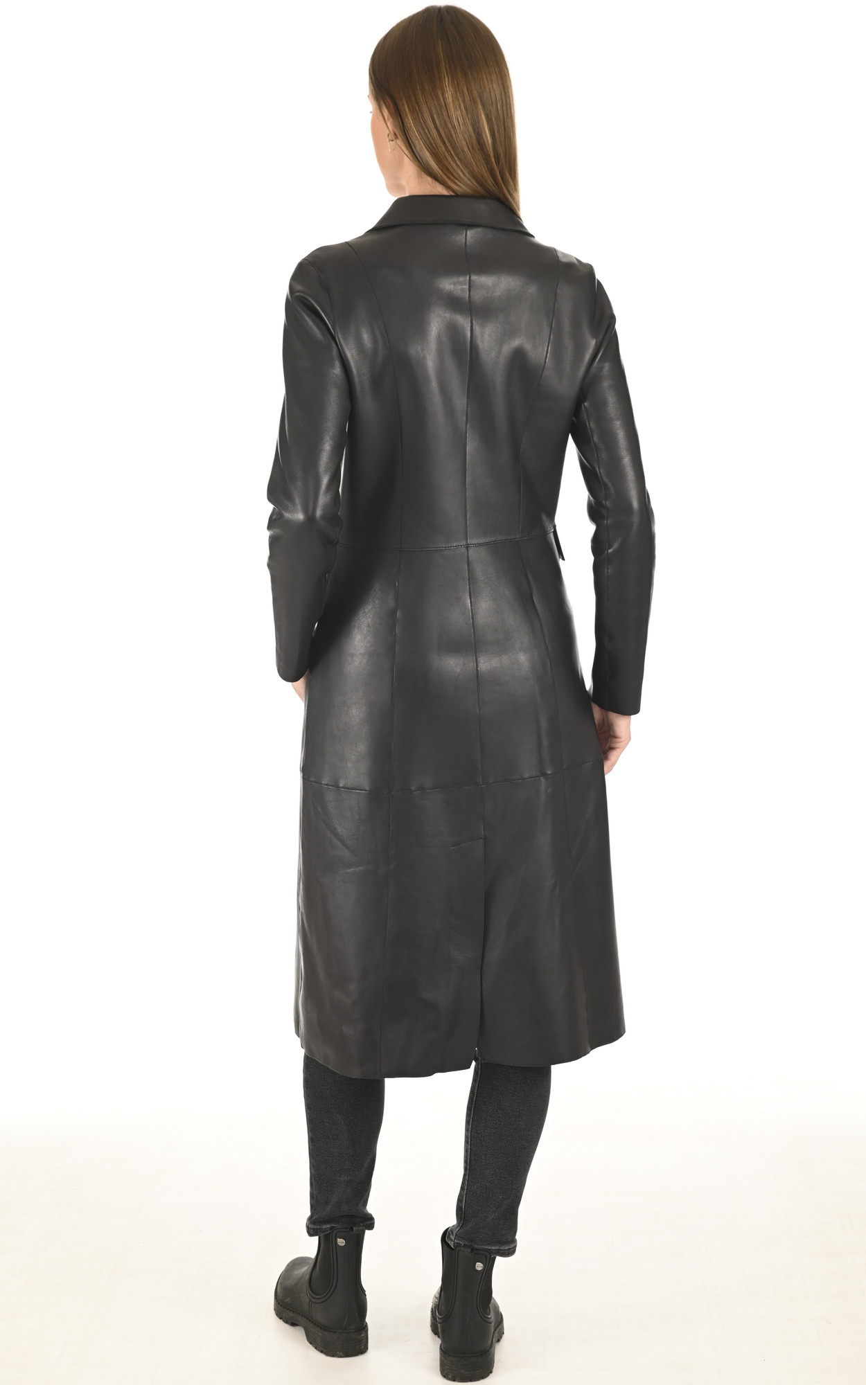 Manteau long cuir discount femme style matrix