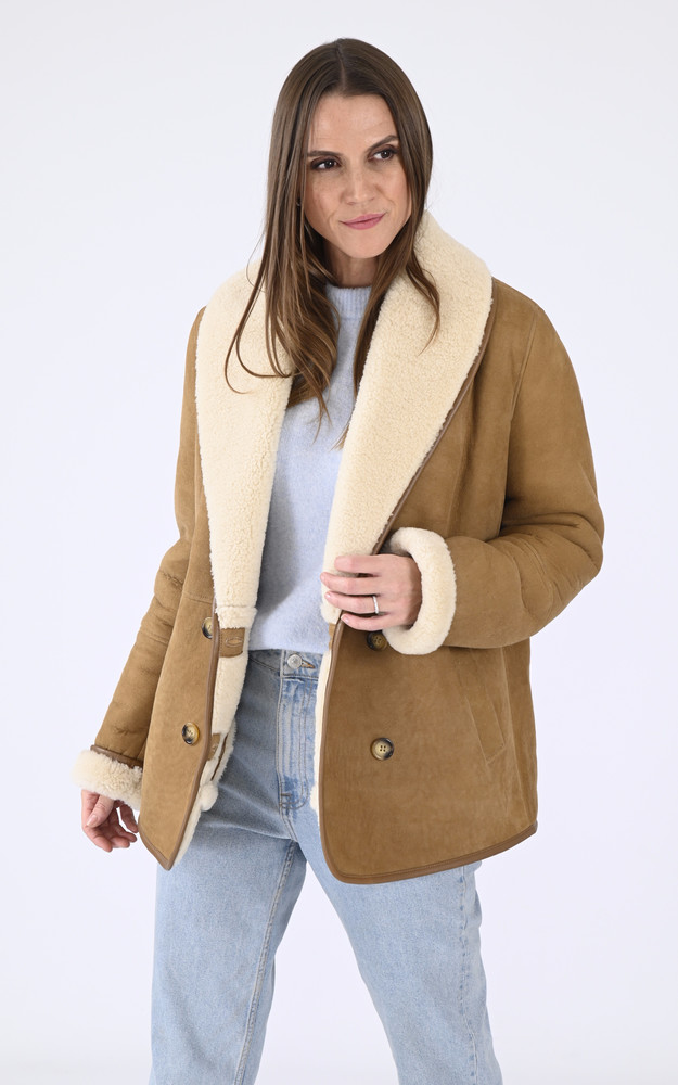 Caban peau lainée camel La Canadienne