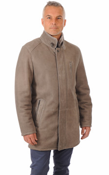 Veste 3/4 Peau Lainée Sable Veste 3/4 Peau Lainée Sable