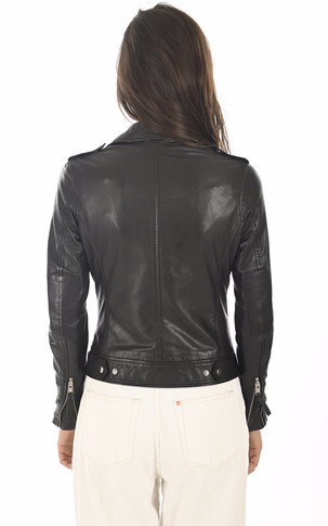 Blouson cuir noir femme
