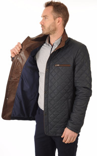 Veste en cuir matelassé homme new arrivals