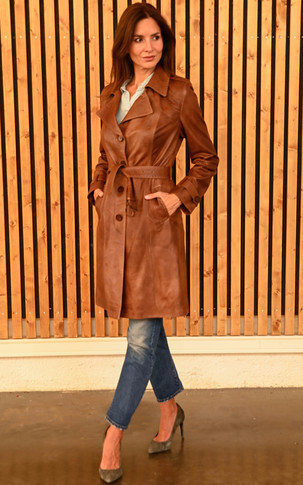 Trench cuir marron