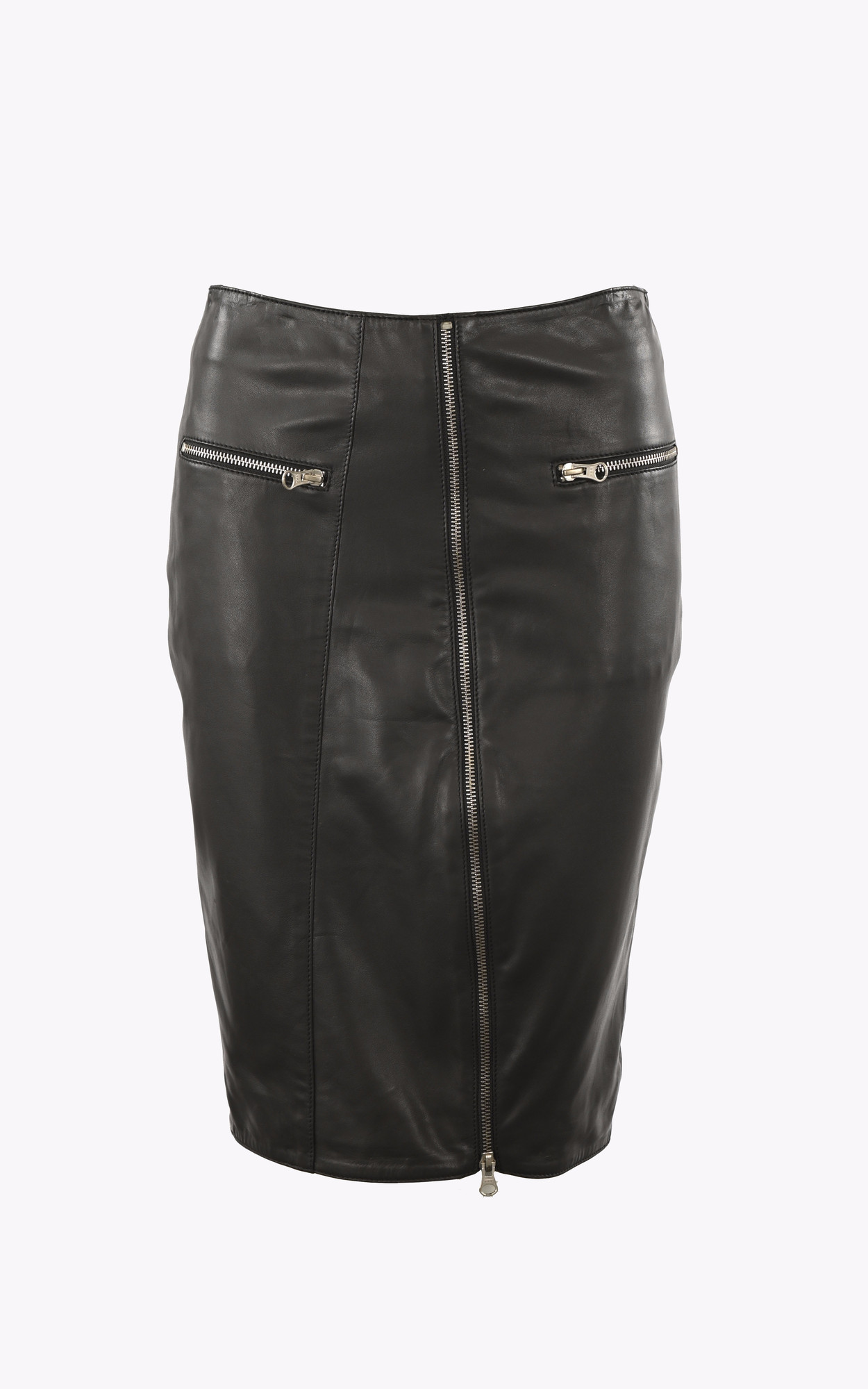 la canadienne Jupe zippée cuir noir