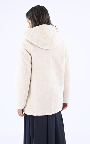 Veste peau lainée beige