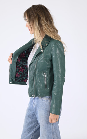 Blouson cuir Olympe Jade