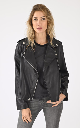 Blouson cuir confort noir