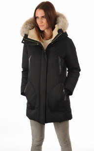 moncler black down suyen coat