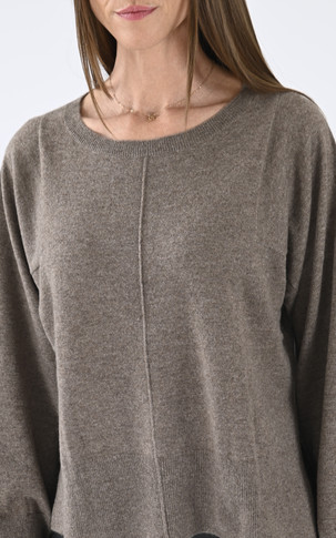 Pull oversize cachemire taupe