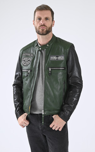 Blouson motard Roscoda vert