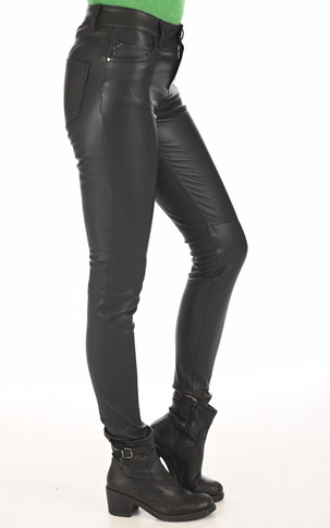 Jean cuir stretch Jiny noir