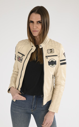Blouson motard Walkora blanc