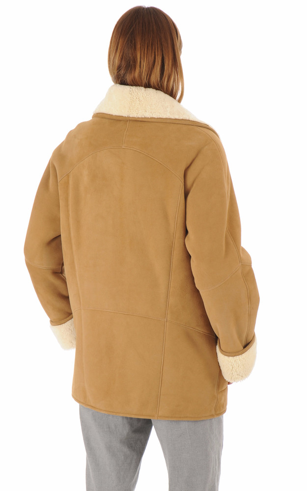 Veste courte peau lainée camel La Canadienne