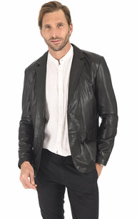 Blazer cuir noir homme La Canadienne La Canadienne Vestes et 3