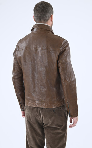 Blouson esprit pilote Platon cognac