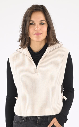 Pull tour de cou laine beige