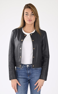 Spencer cuir Marion bleu marine