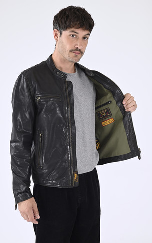 Blouson agneau Akronima noir