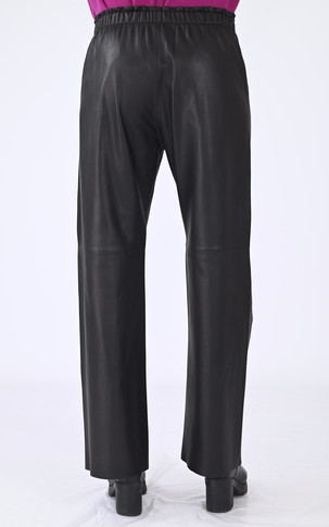 Pantalon cuir large Uranus noir