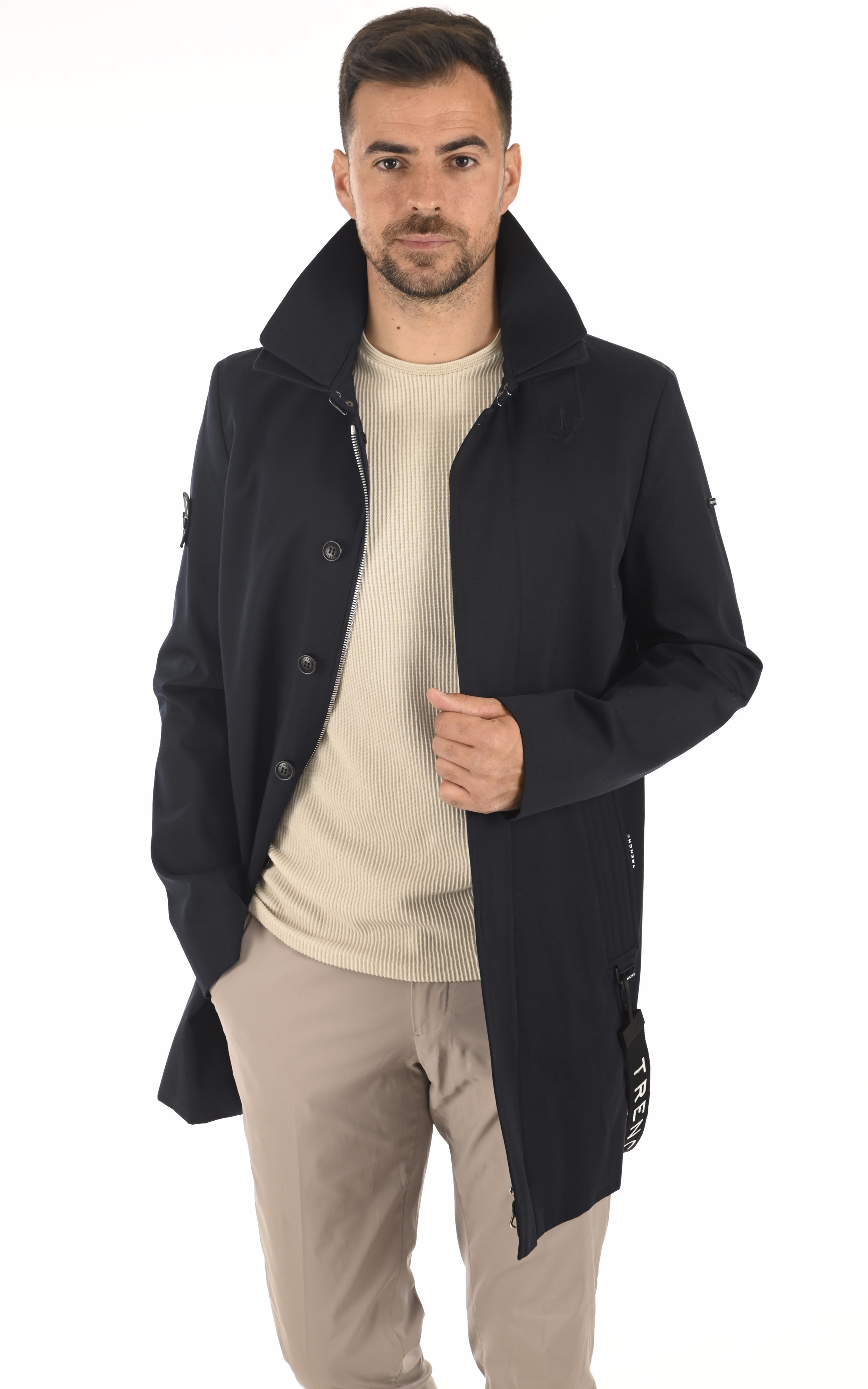 Trench Knigt Coat marine Trench London