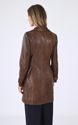 Trench cuir Cognac